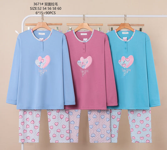 3671 Πιτζάμα Γυναικεία Μεγάλο μέγεθος 女款睡衣大码