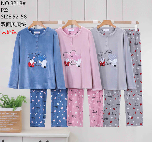 8218 Πιτζάμα Γυναικεία μεγάλο μέγεθος 女款睡衣大码