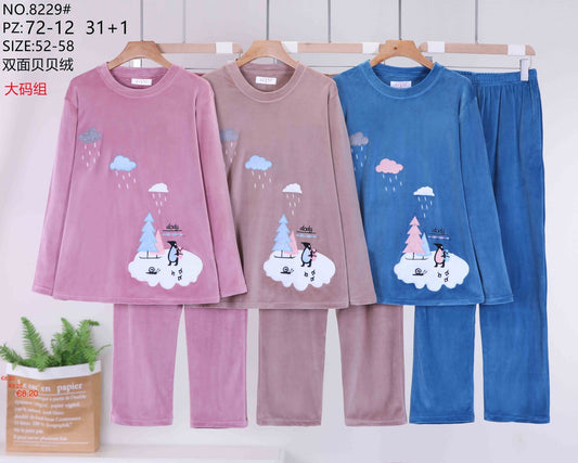 8229 Πιτζάμα Γυναικεία μεγάλο μέγεθος 女款睡衣大码