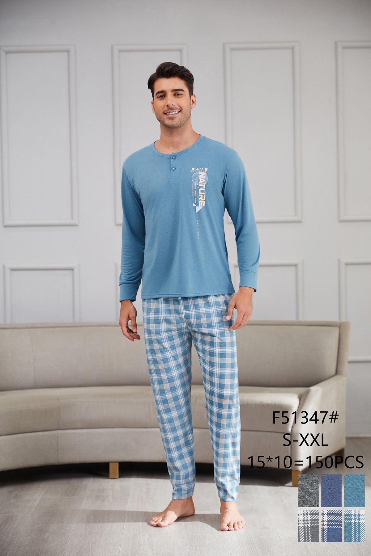 F511347 Πιτζάμα Ανδρική 男款睡衣