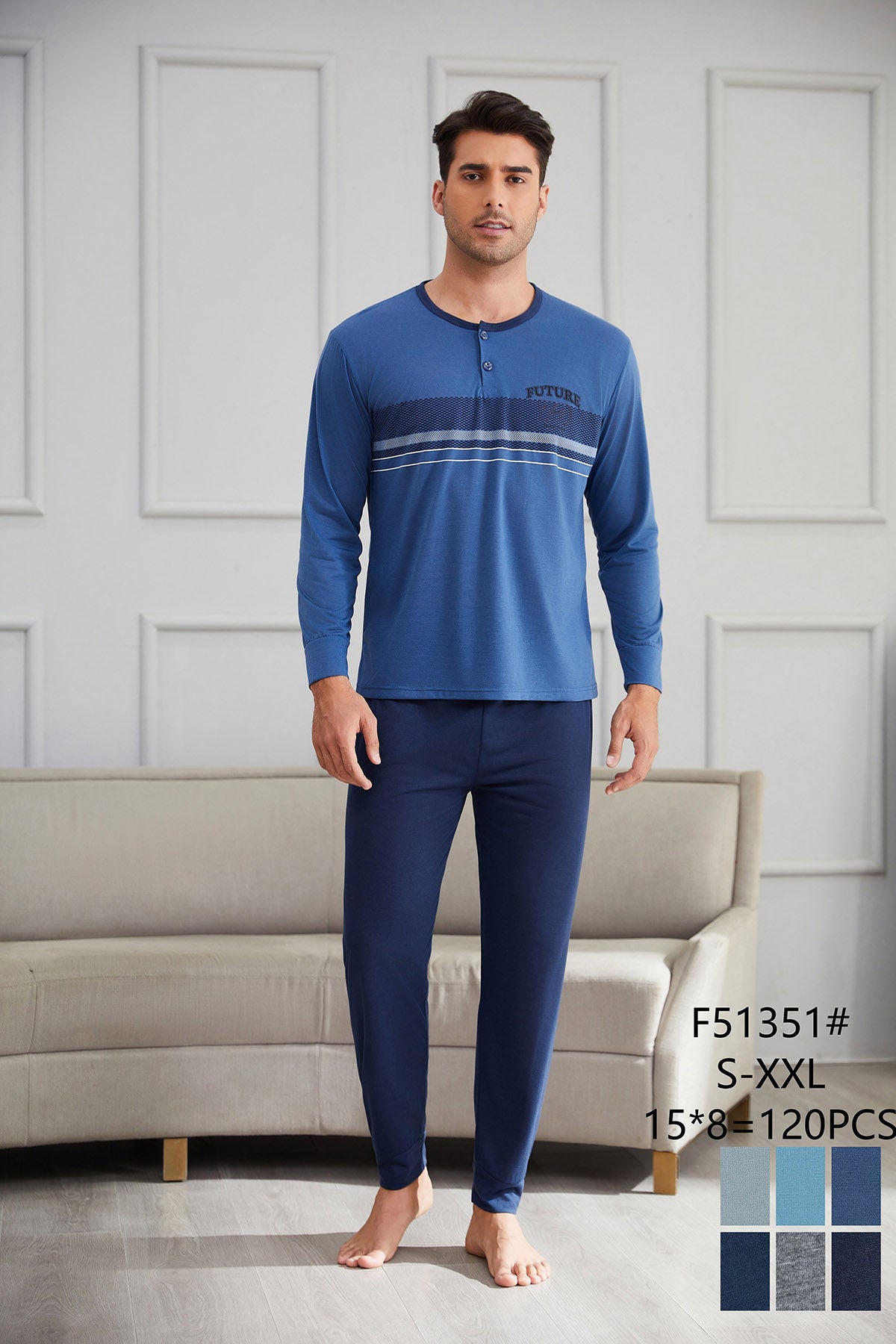 F511351 Πιτζάμα Ανδρική 男款睡衣