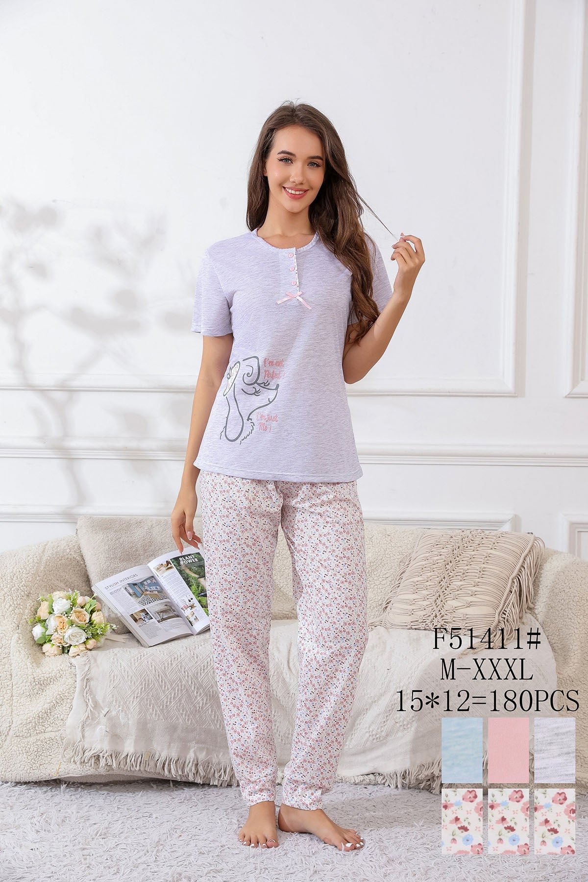 F51411 Πιτζάμα Γυναικεία 女款睡衣