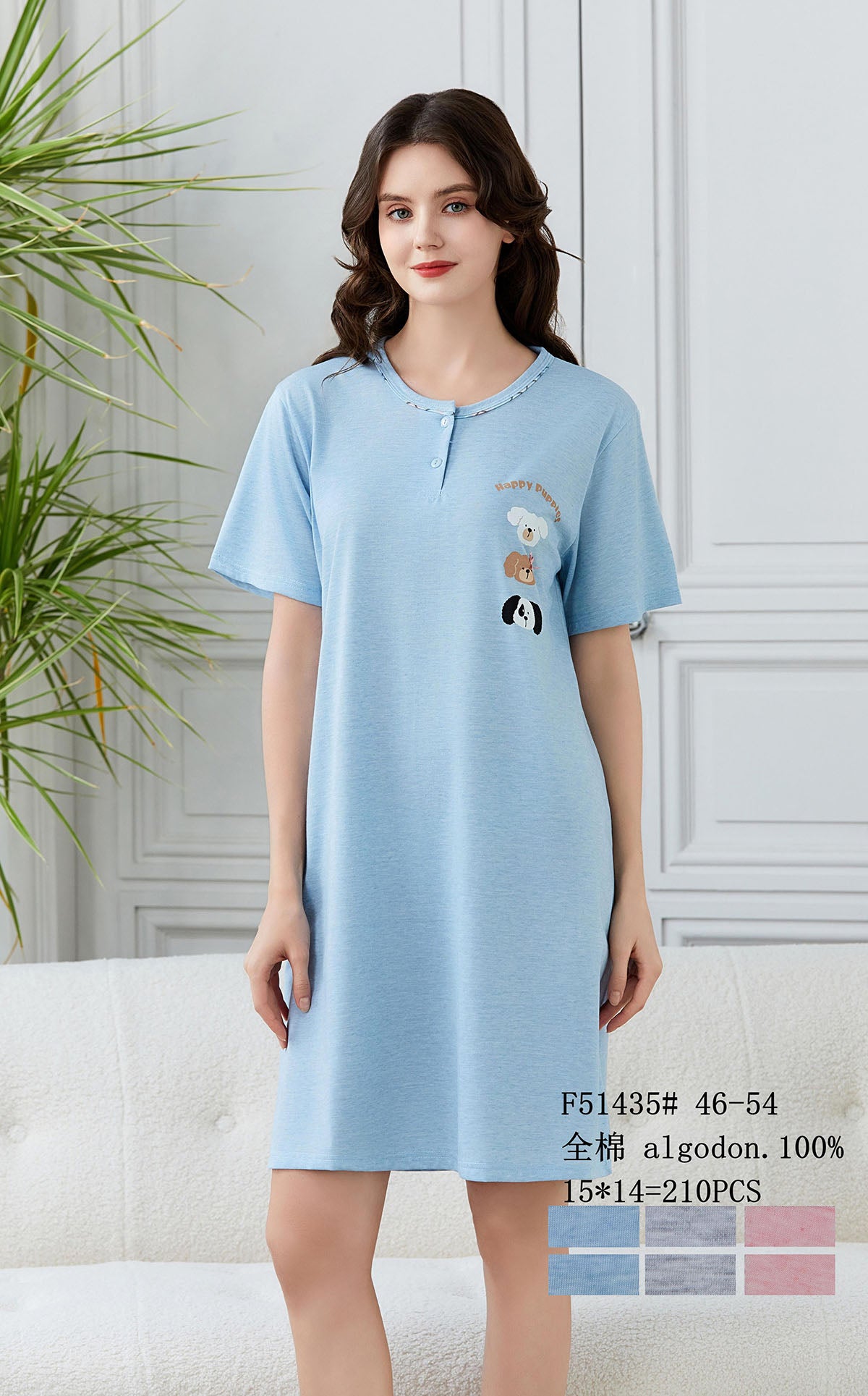 F51435 Νυχτικό Μεγάλο μέγεθος 大码睡裙