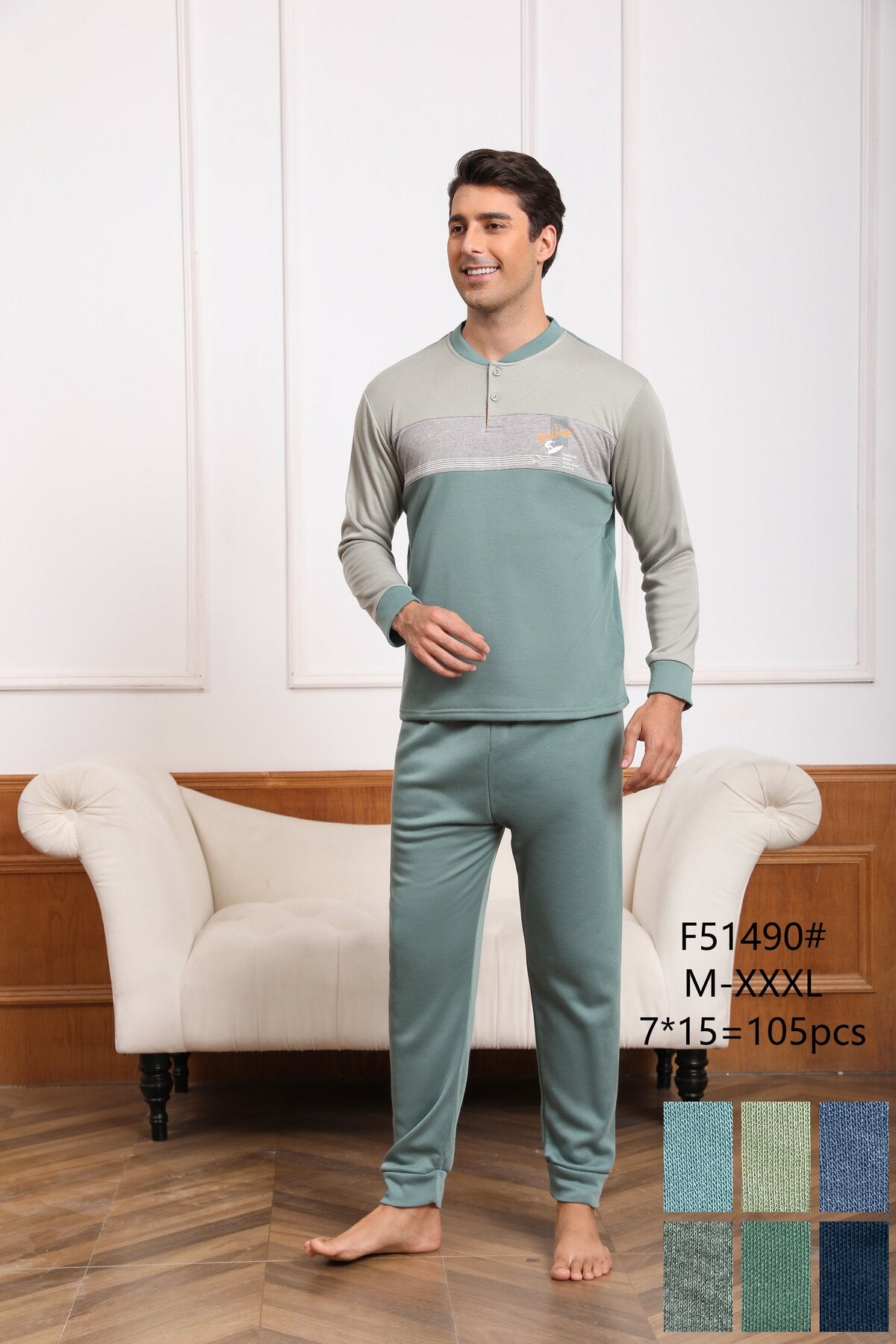 F51490 Πιτζάμα Ανδρική 男款睡衣