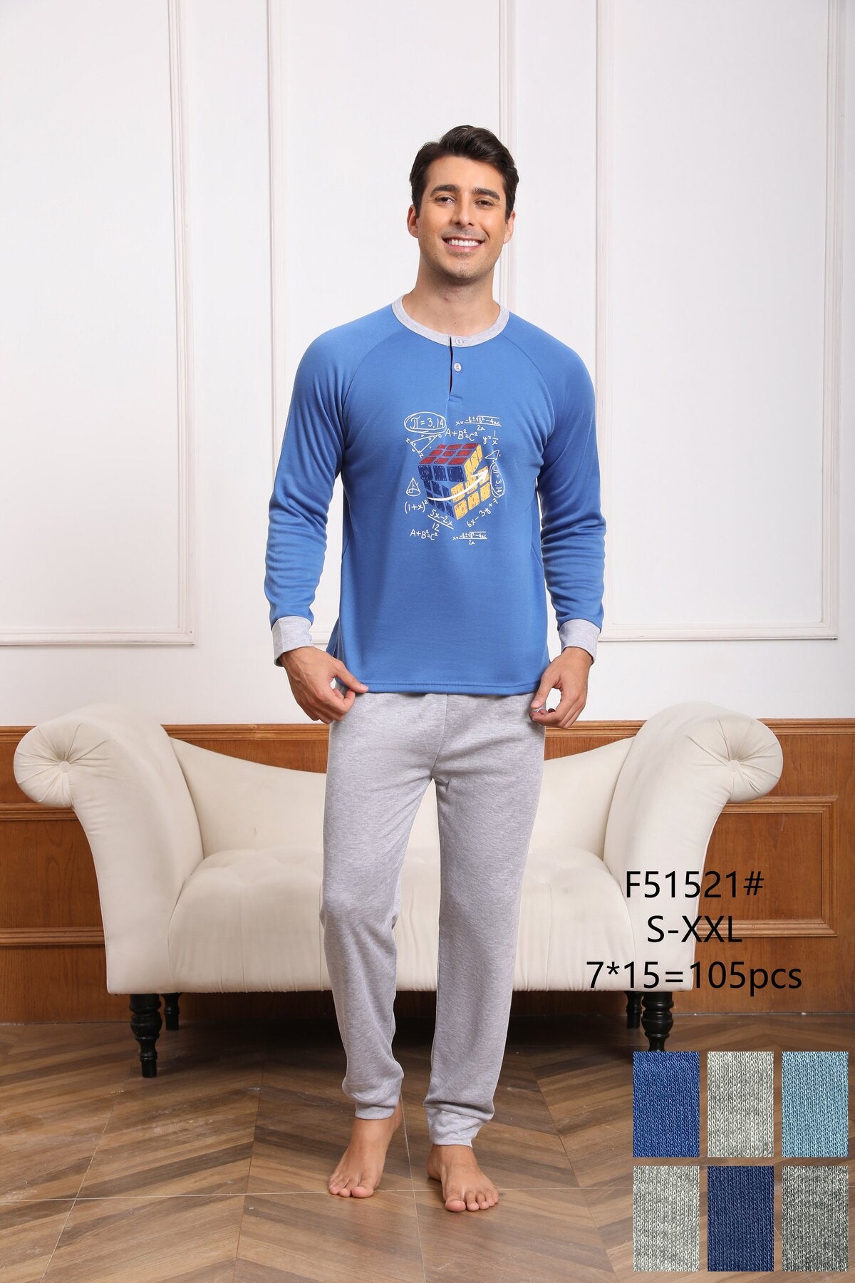 F51521 Πιτζάμα Ανδρική 男款睡衣