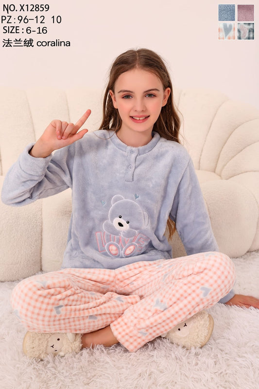 X12859 Πιτζάμα παιδική 童款睡衣