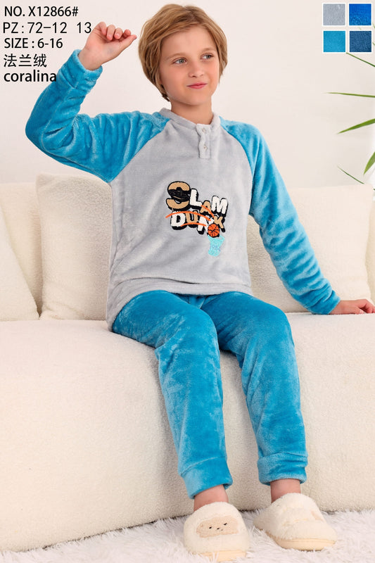 X12866 Πιτζάμα παιδική 童款睡衣