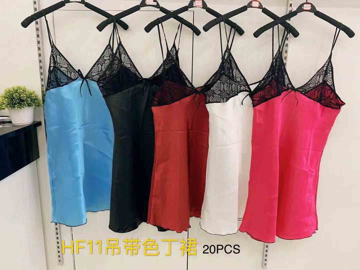 HF-11 Σατέν Baby doll 吊带仿真丝上衣