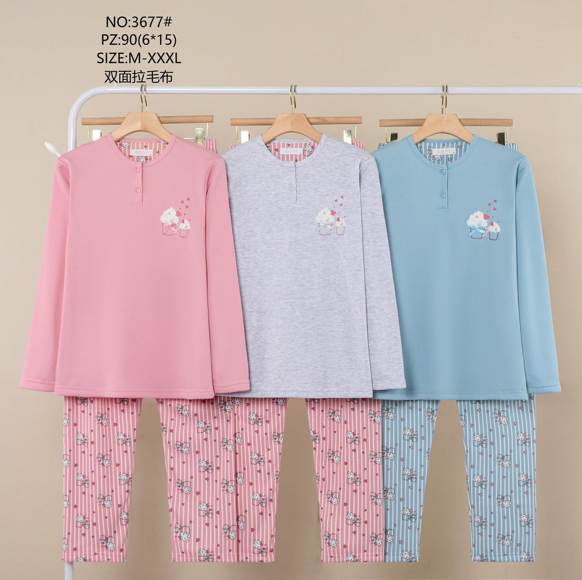 3677 Πιτζάμα Γυναικεία 女款睡衣