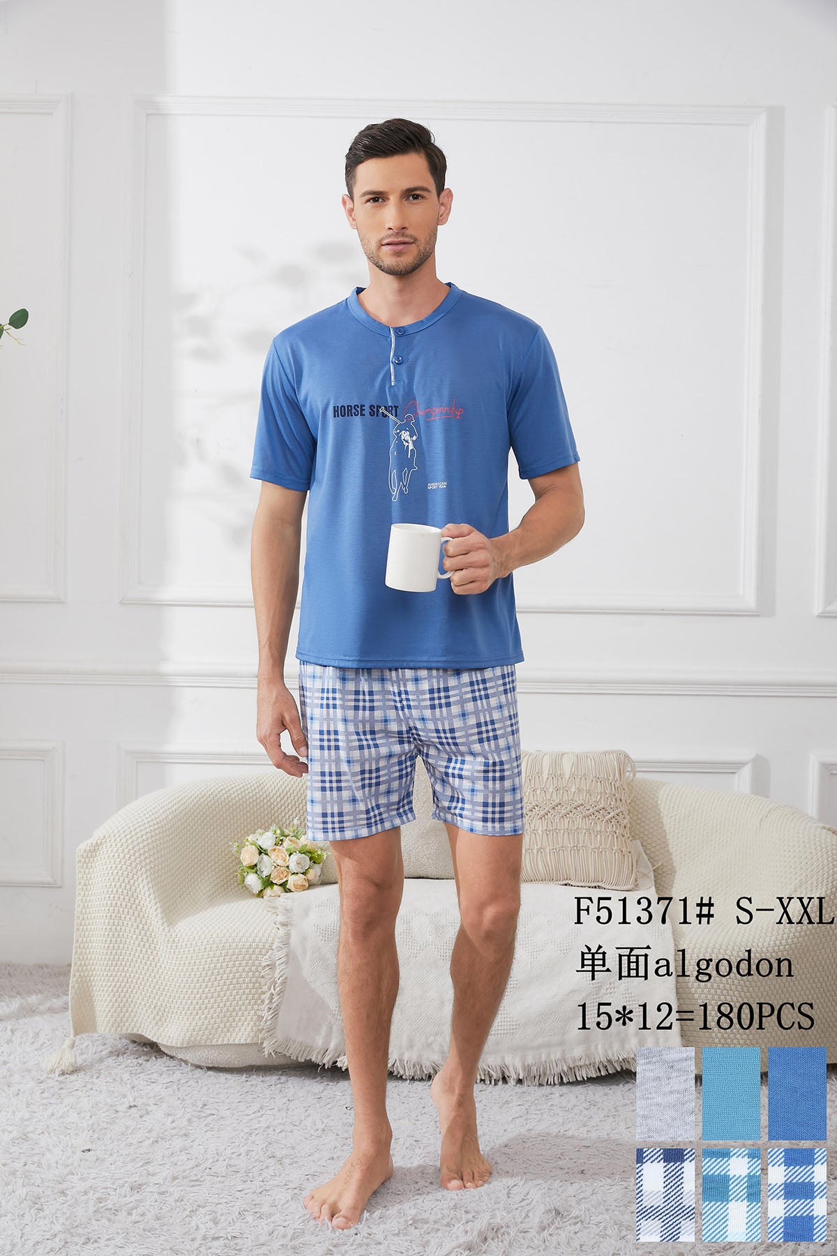 F51371 Πιτζάμα Ανδρική 男款睡衣