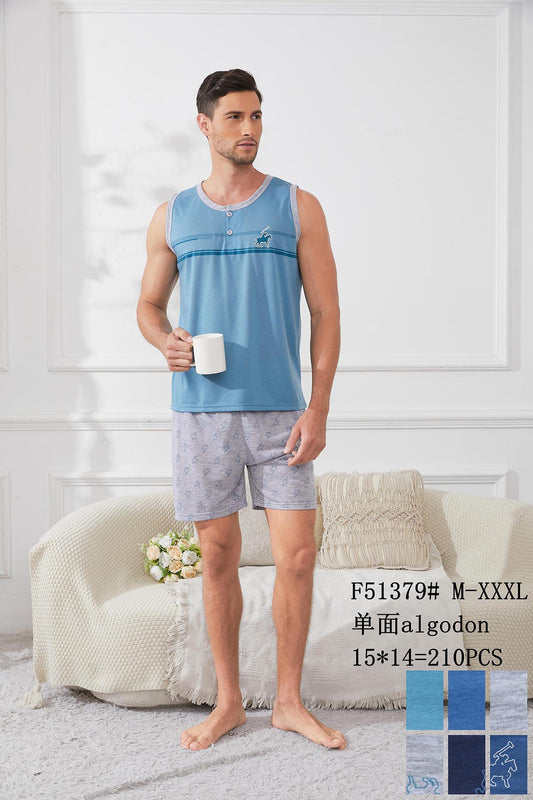 F51379 Πιτζάμα Ανδρική 男款睡衣