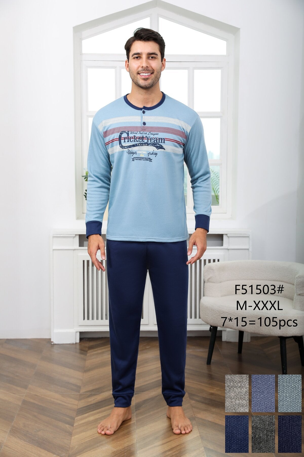 F51503 Πιτζάμα Ανδρική 男款睡衣