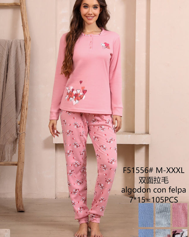 F51556 Women’s Pajama Set Flannel
