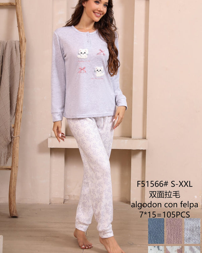 F51566 Women’s Pajama Set Flannel