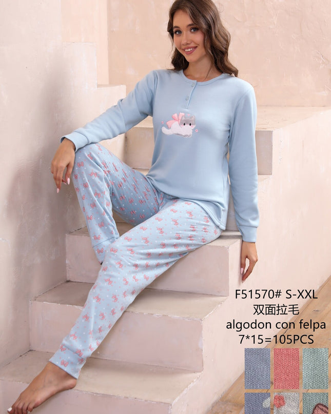 F51570 Women’s Pajama Set Flannel
